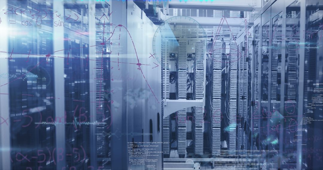 Network Servers in Modern Data Center with Overlaid Graphs