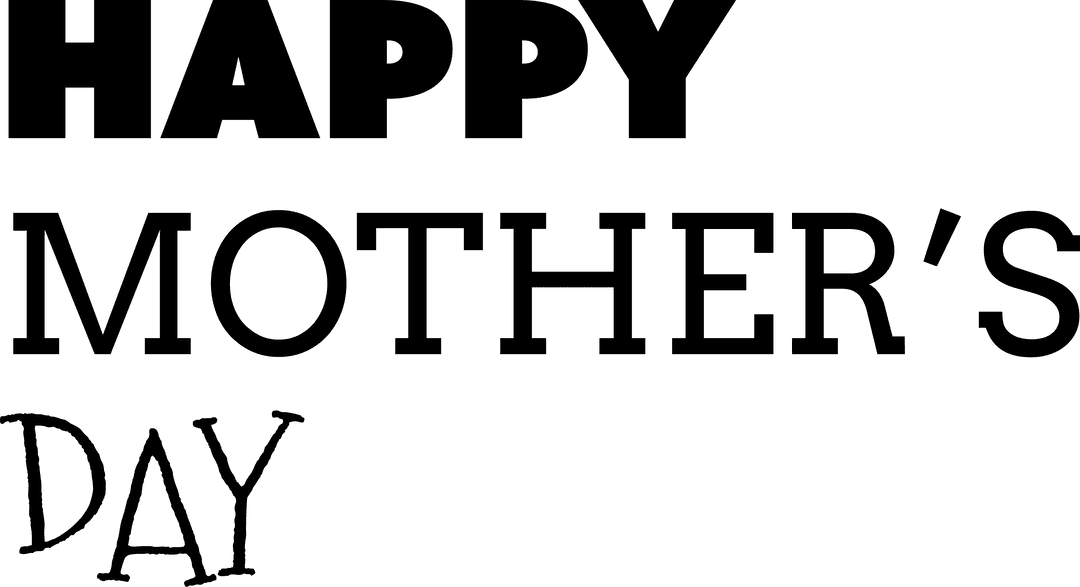 Happy Mother's Day Text Design with Transparent Background