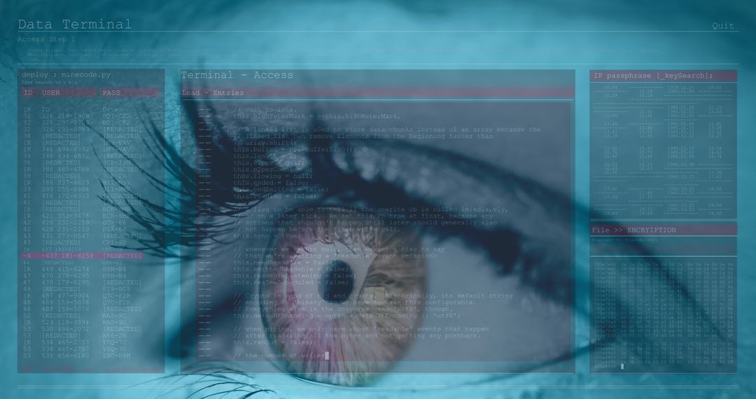 Futuristic Digital Interface Overlay on Eye