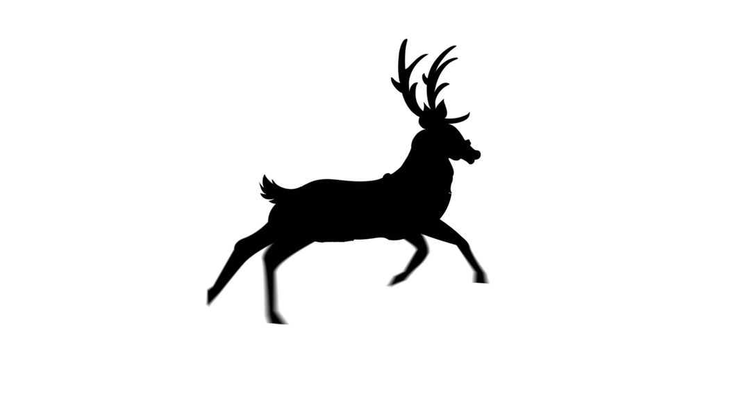 Running Reindeer Silhouette Isolated on White - Free Images, Stock Photos and Pictures on Pikwizard.com