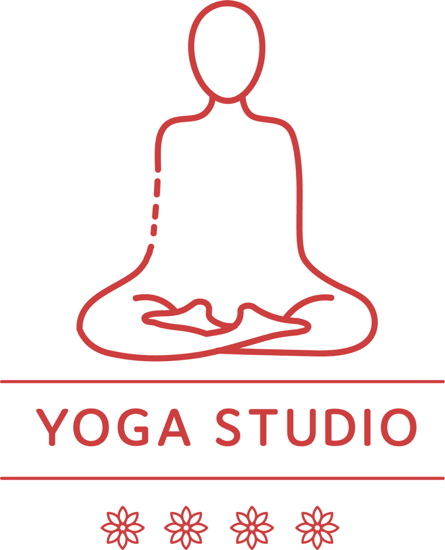 Minimalist Yoga Studio Logo on Transparent Background
