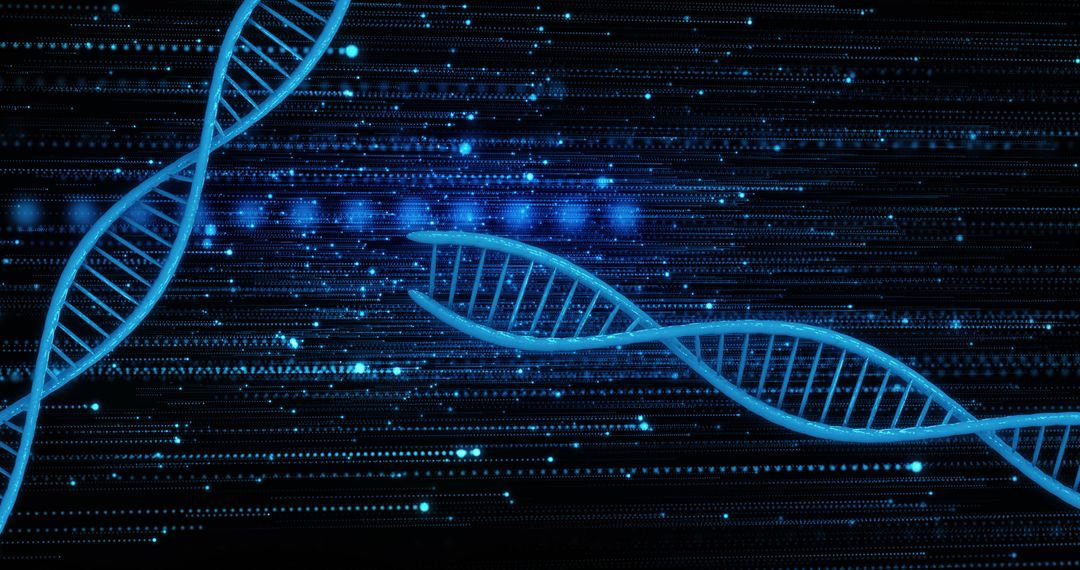 Abstract DNA Strands in Digital Space Conceptual Background
