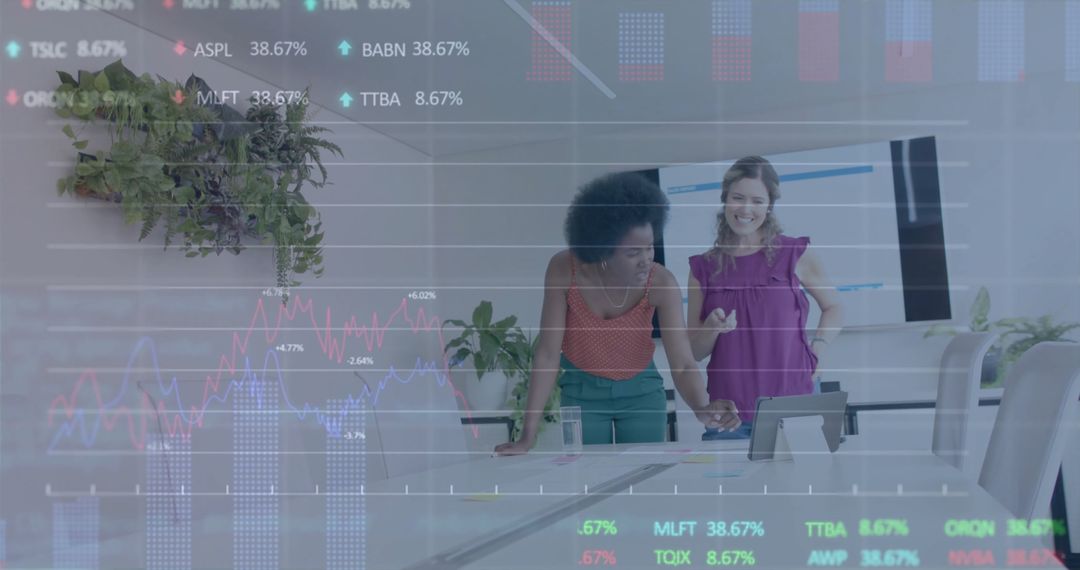 Financial Analysis Concepts with Diverse Team in Modern Office