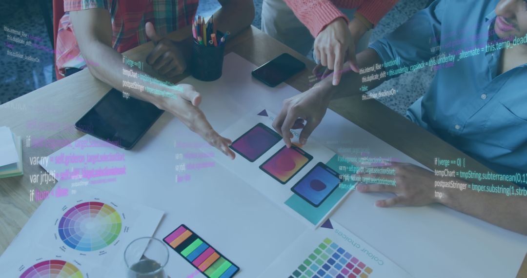 Multicultural Team Collaborating on Mobile App Development