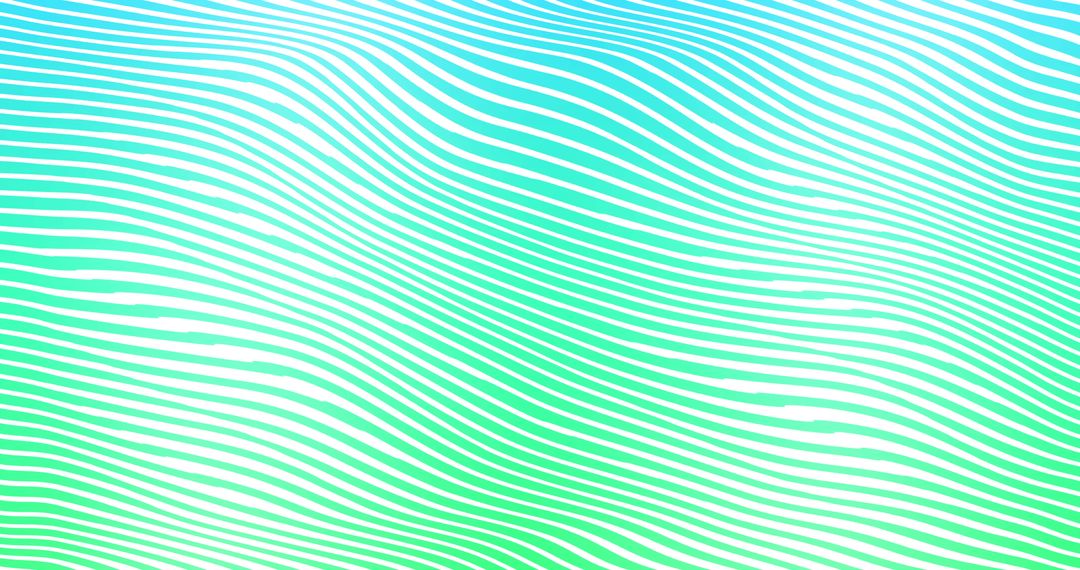 Abstract Wavy Lines on Blue and Green Gradient Background