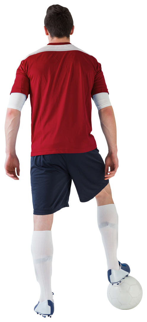 Transparent Soccer Player in Red with Ball, Rear View - Download Free Stock Images Pikwizard.com