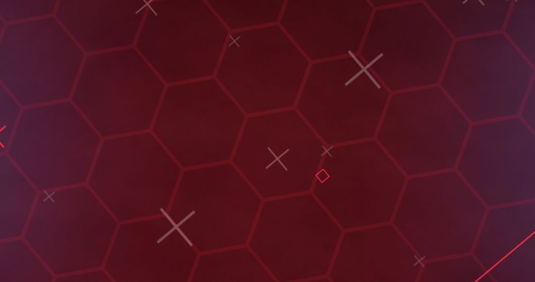 Abstract Hexagonal Red Background with Geometric Lines