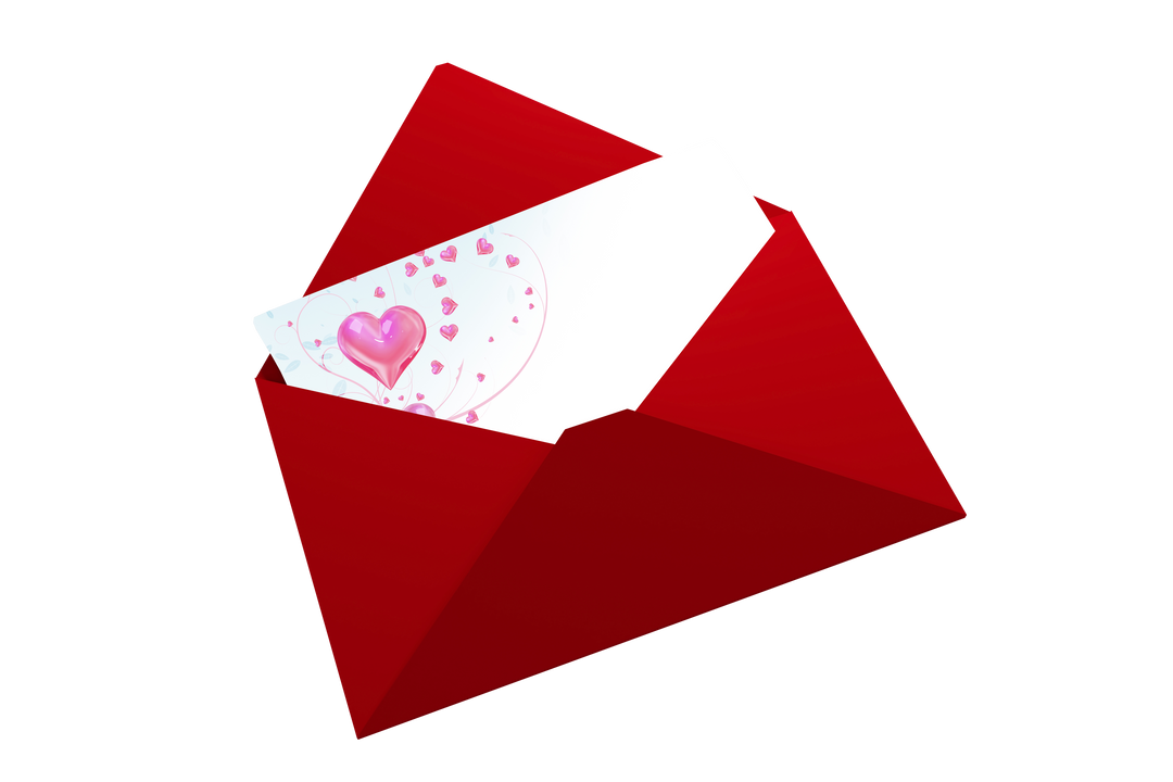 Transparent Valentine Love Letter in Red Envelope - Download Free Stock Images Pikwizard.com