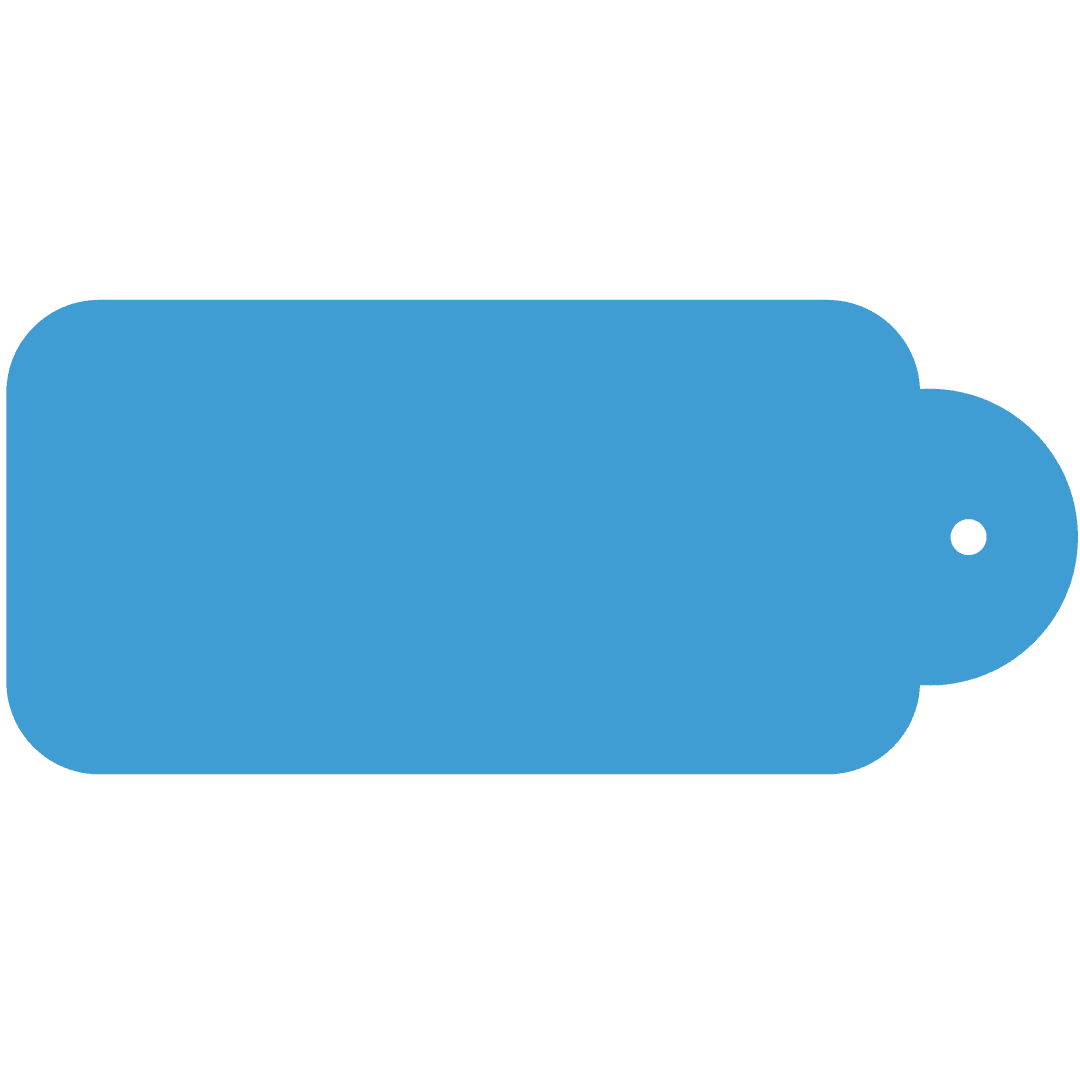 Blue Label and Tag on Transparent Background