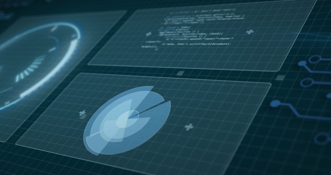 Futuristic Digital Data Processing on Virtual Screens