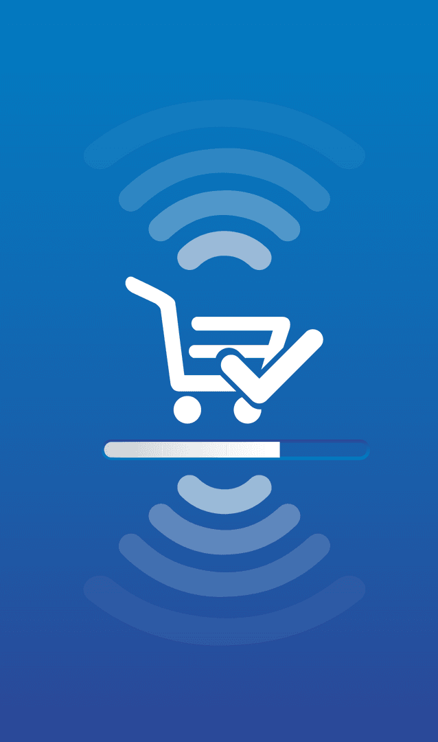 Transparent Digital Shopping and Wi-Fi Icons Illustration
