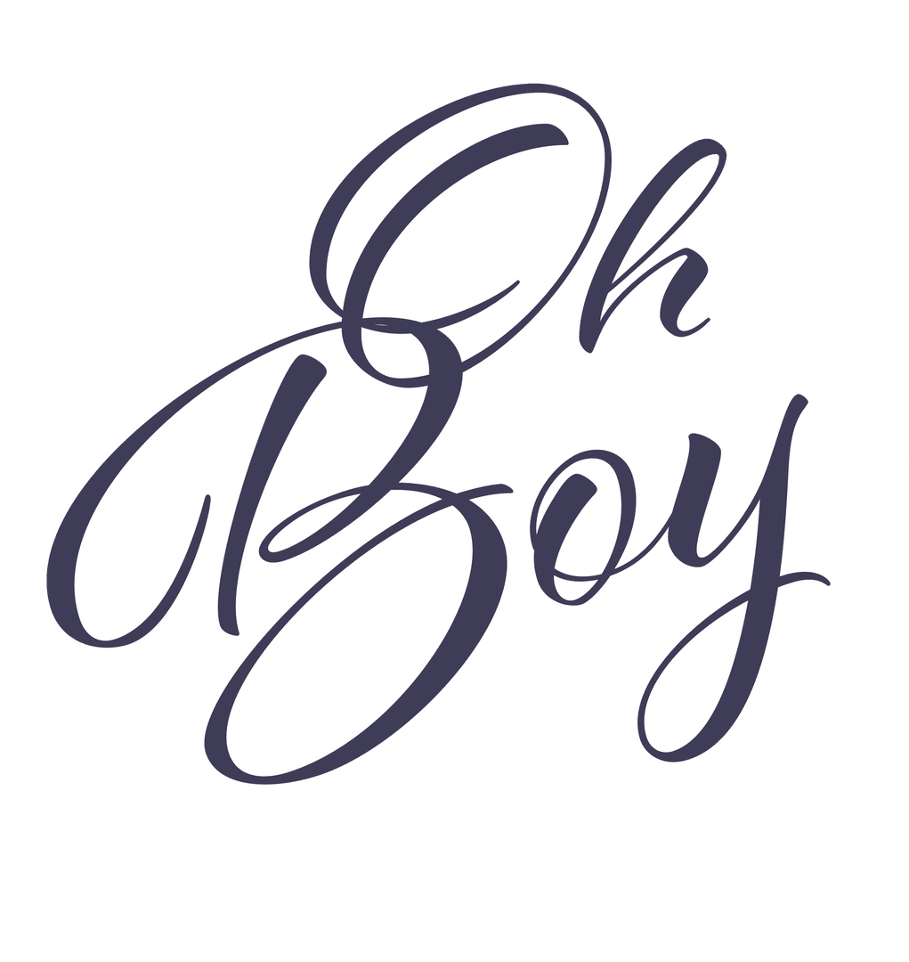 Oh Boy Text Art Isolated on Transparent Background