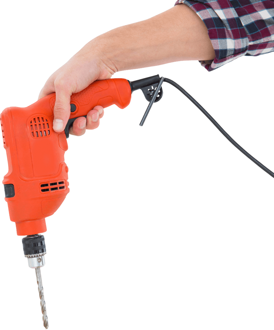 Manual Worker Using Transparent Orange Drill Machine - Download Free Stock Images Pikwizard.com