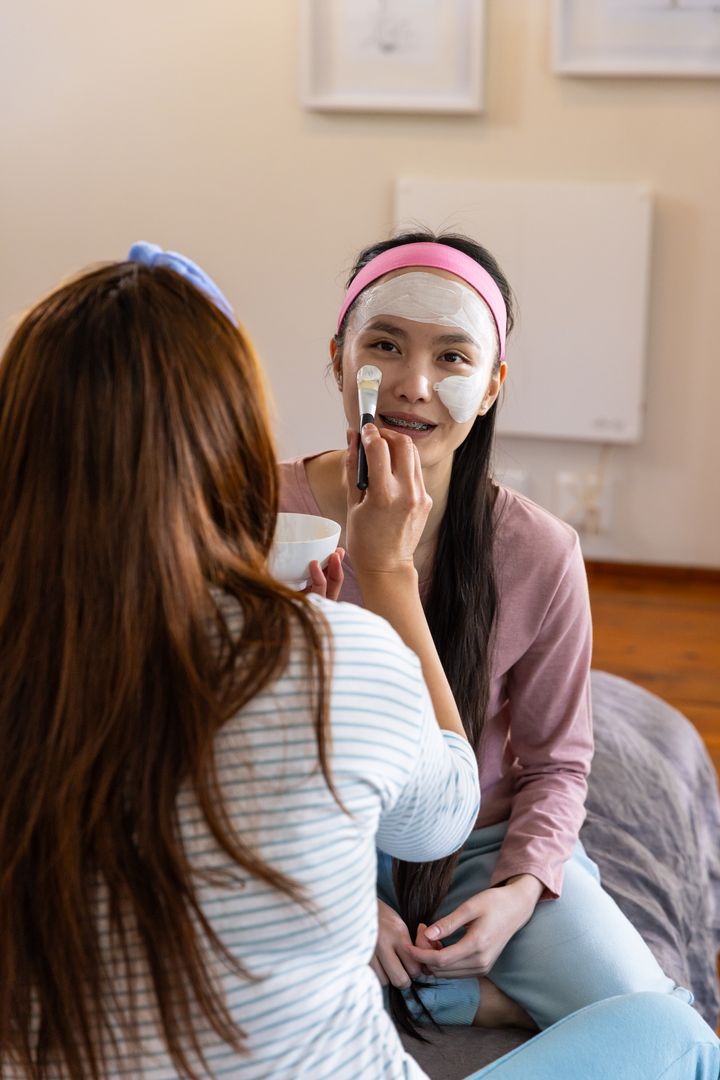 Mother and Daughter Skincare Relaxation Routine at Home