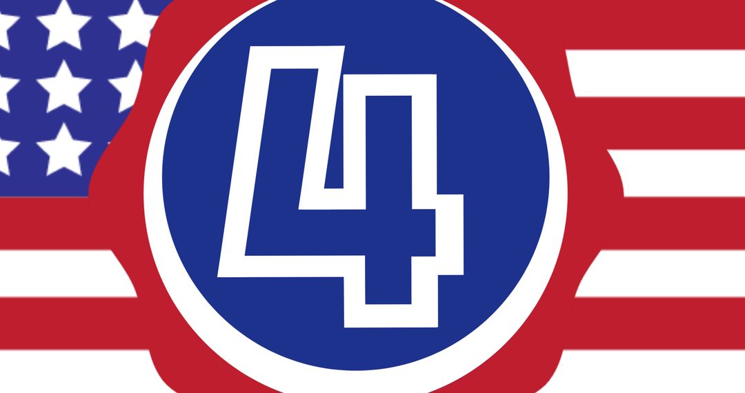 Number 4 with American Flag Concept Design