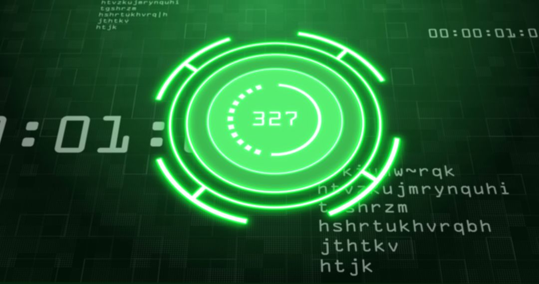 Futuristic Digital Interface with Scanning Circular HUD