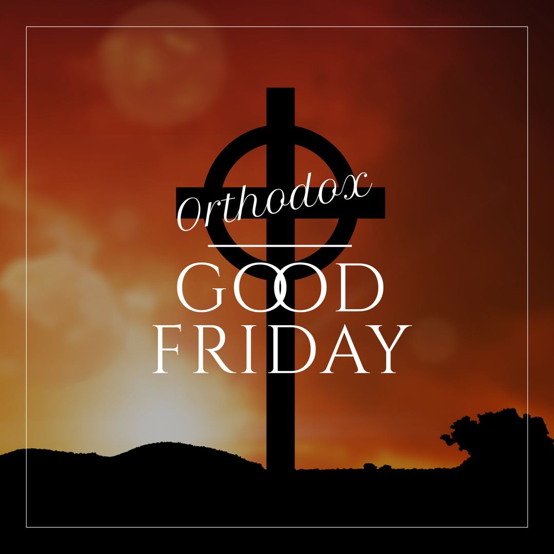 Orthodox Good Friday Cross Silhouette at Sunset