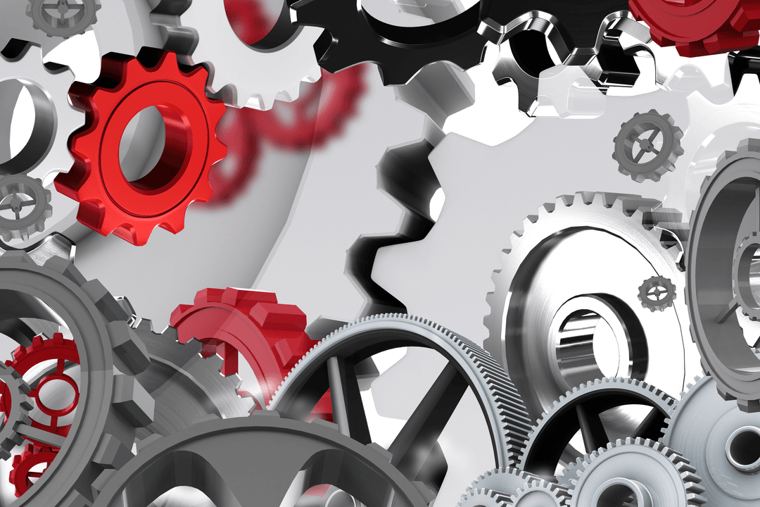 Transparent Industrial Cogs and Gears Vector Illustration