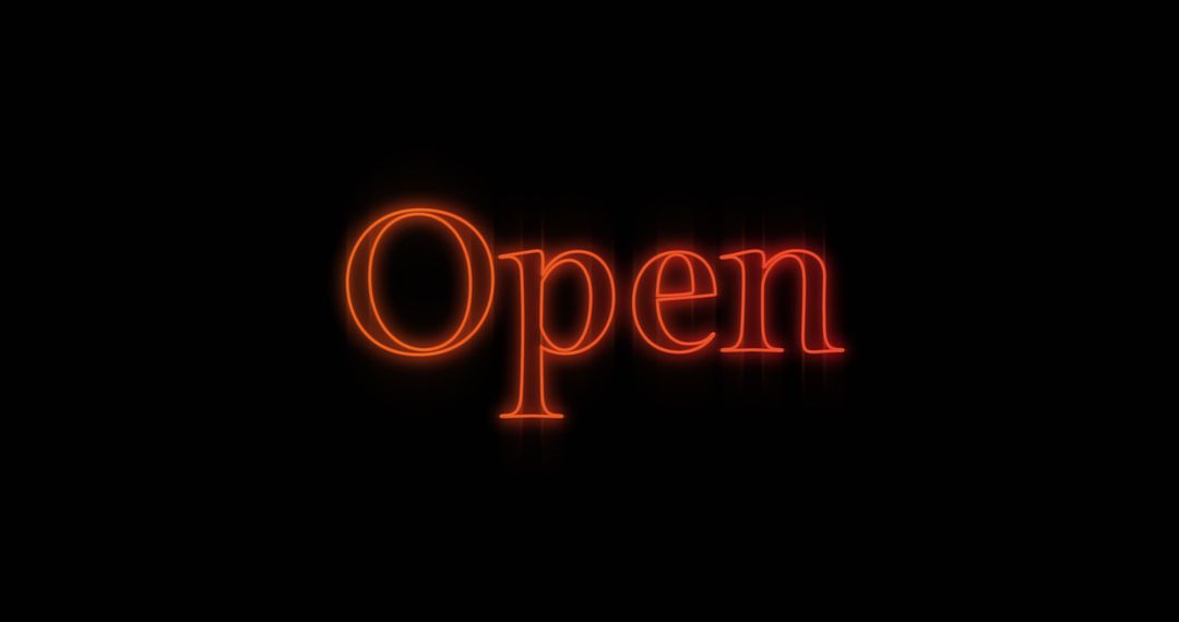 Glowing Red Neon Open Sign on Black Background - Free Images, Stock Photos and Pictures on Pikwizard.com