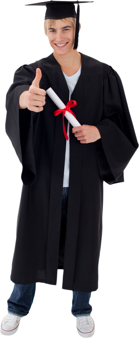 Happy Teen Guy Celebrating graduation in Cap and Gown - Download Free Stock Images Pikwizard.com