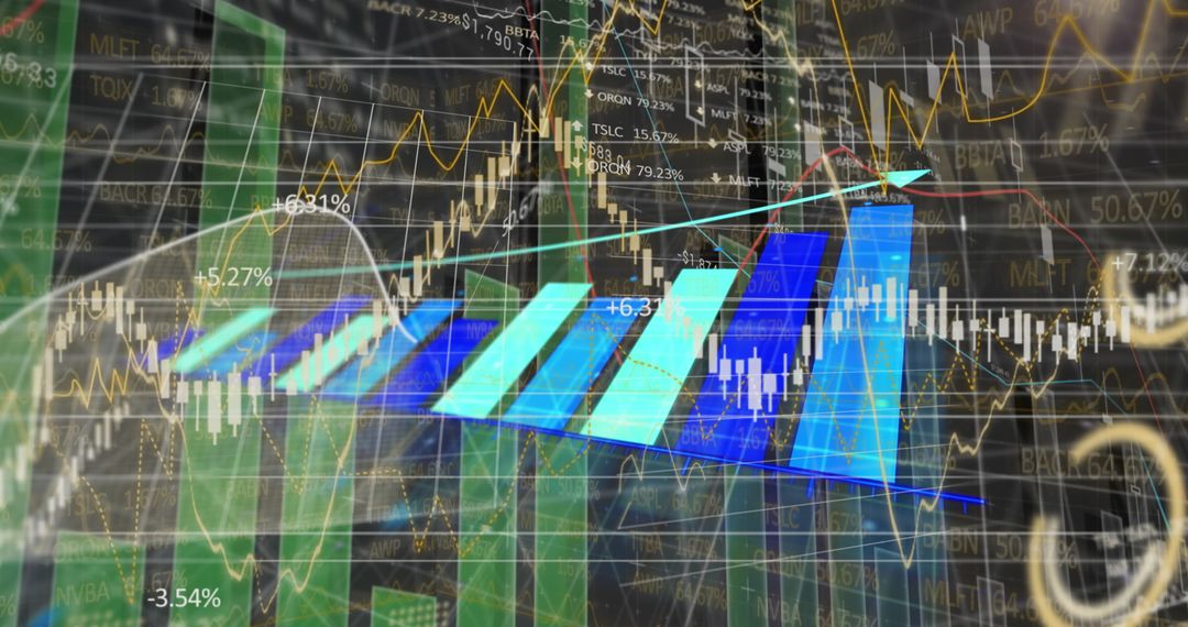 Abstract Financial Growth Chart with Economic Data Graphics