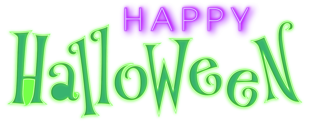 Neon Happy Halloween Text Banner with Transparent Background - Download Free Stock Images Pikwizard.com