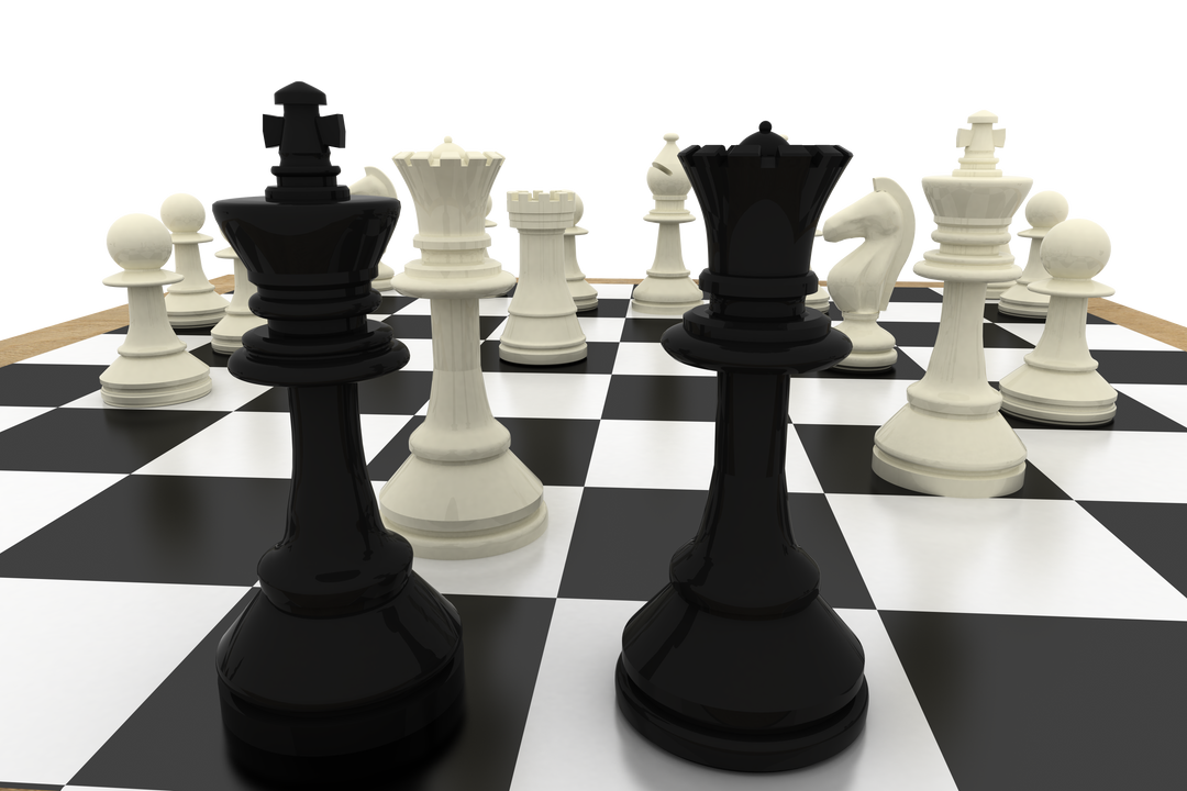 Digital Transparent Chessboard Illustration with Black and White Pieces - Download Free Stock Images Pikwizard.com