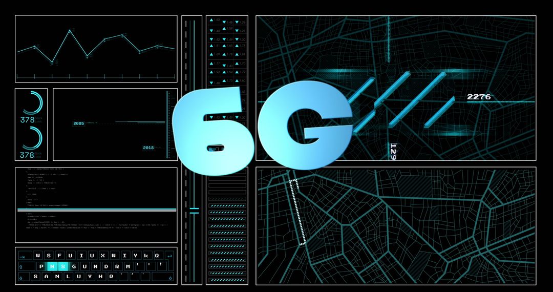 Futuristic 6G Network Interface with Digital Data Overlay