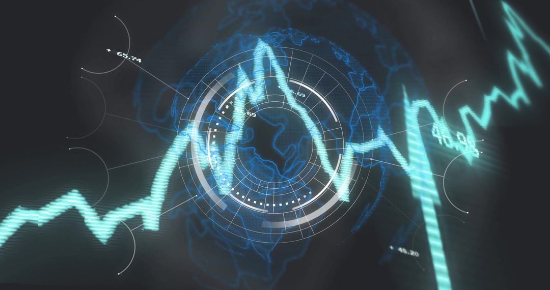Futuristic Global Business Data and Interface Diagram