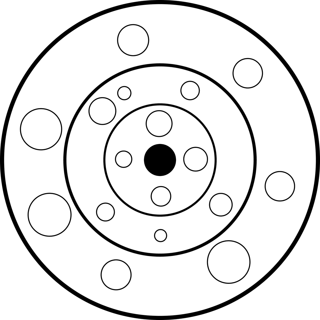 Abstract Circular Black Illustration on Transparent Background