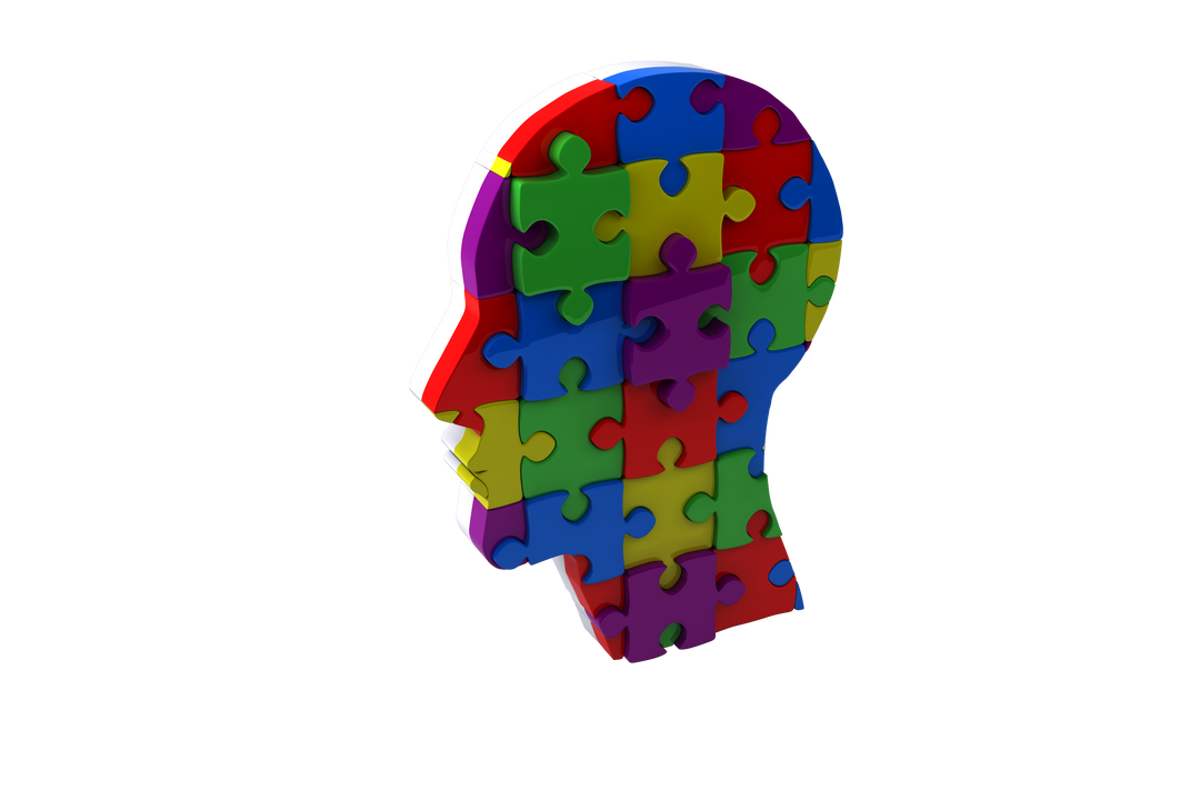 Colorful Puzzle Head Abstraction on Transparent Background - Download Free Stock Images Pikwizard.com