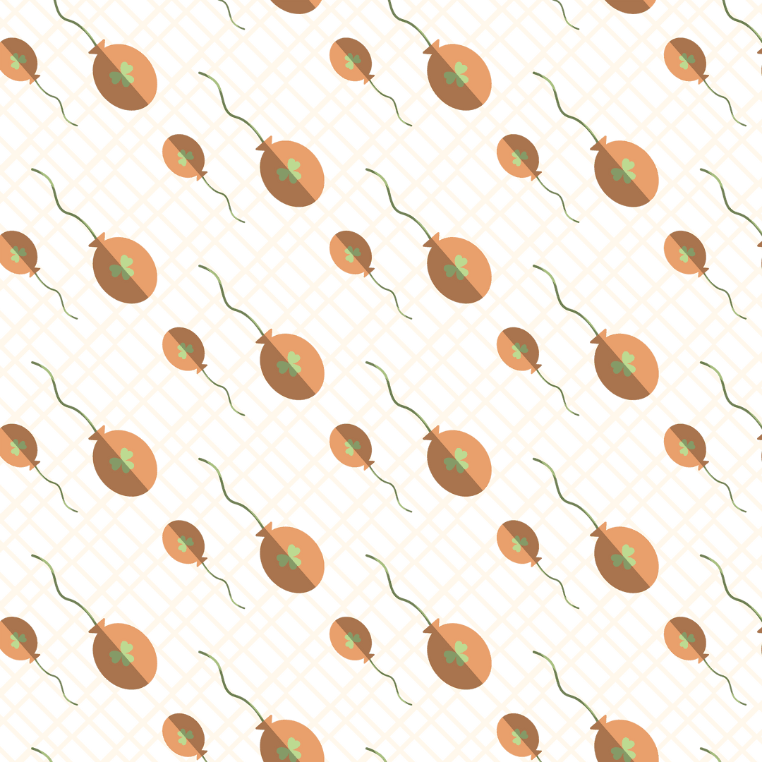 Transparent Balloon Pattern with Geometric Shapes for St Patrick's Day