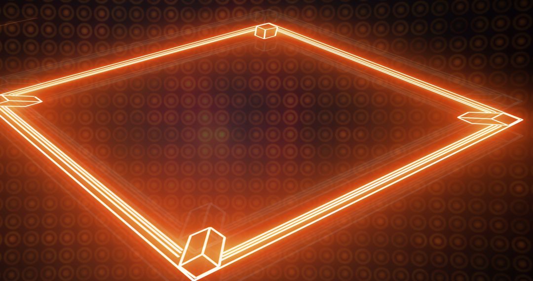 Neon Boxing Ring with Repeating Circle Pattern