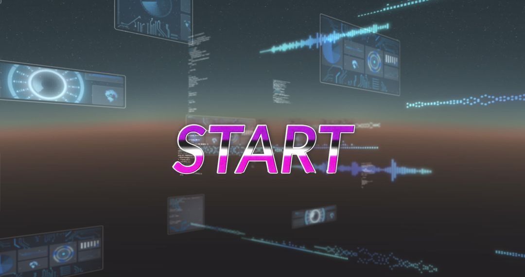 Digital interface with start command and graphical ui elements