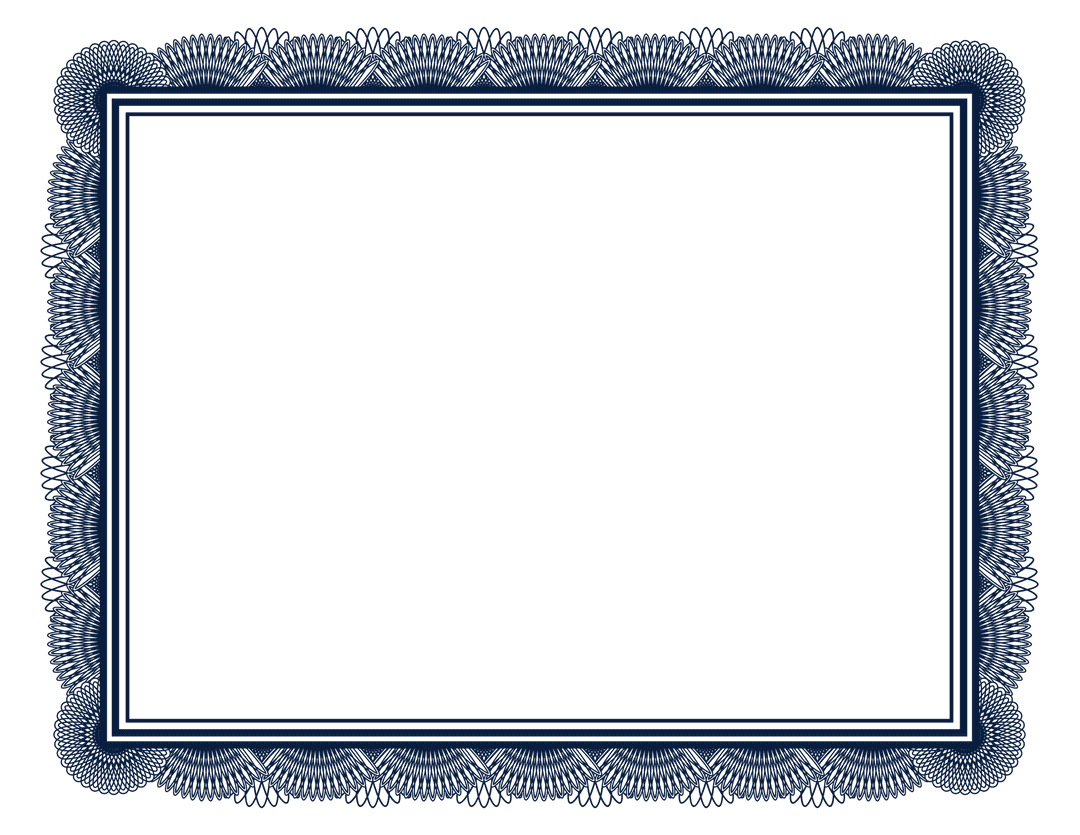 Intricate Blue Patterned Frame on Transparent Background