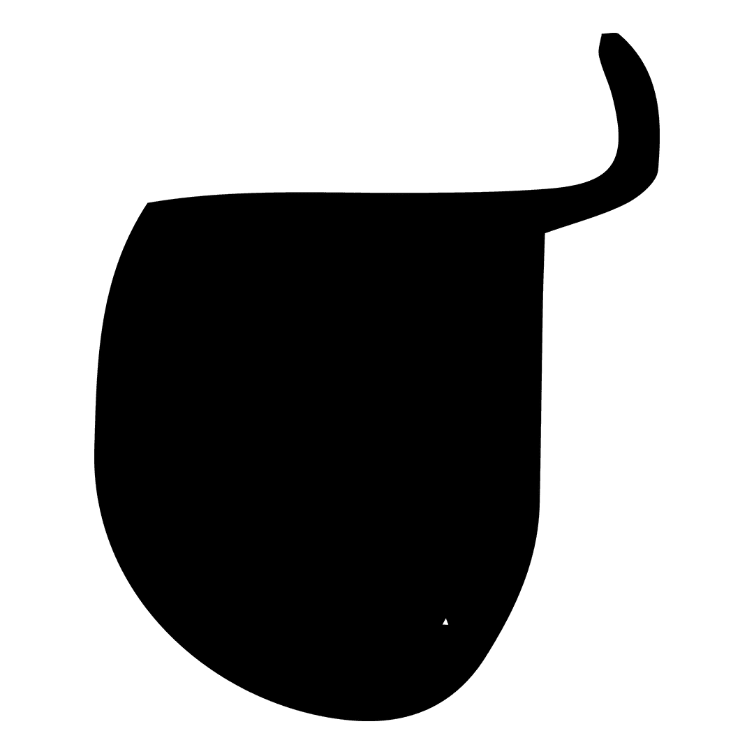 Abstract Black Shape on Transparent Background for Design Creativity