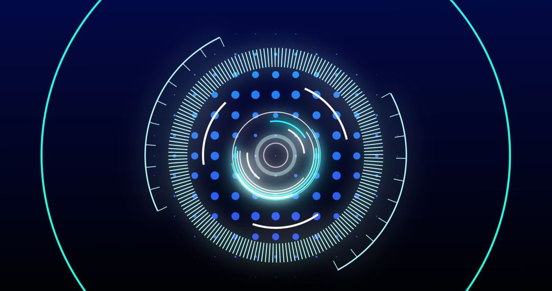 Futuristic Digital Neon Scanner Interface in Blue Theme
