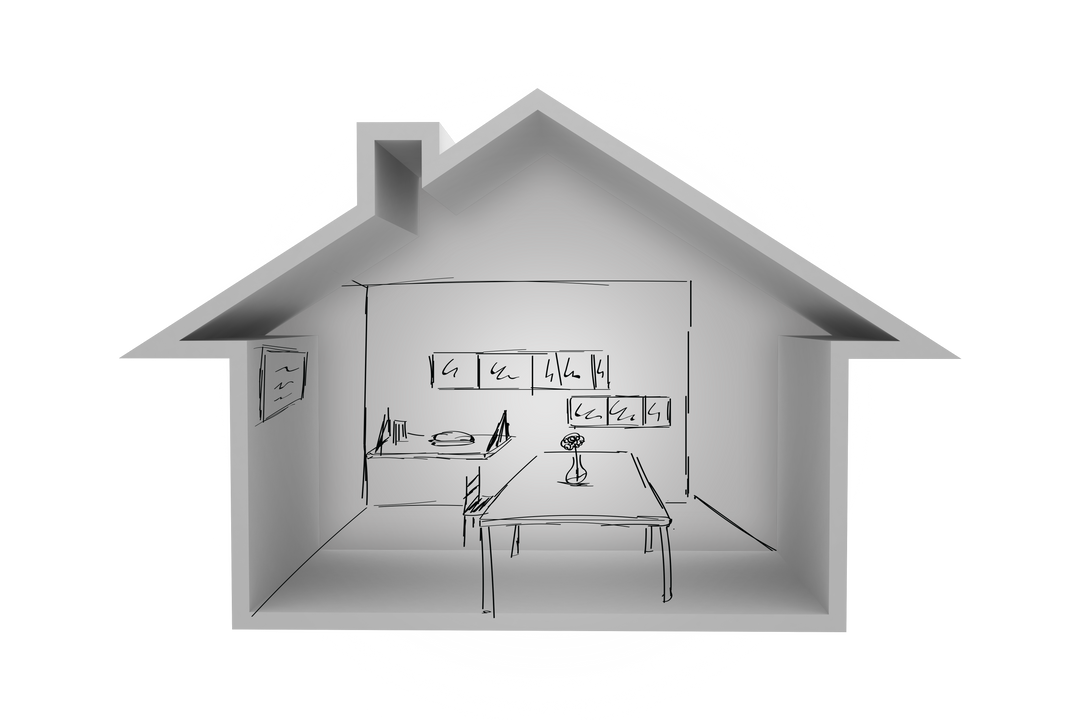 Digital Illustration of House Interior on Transparent Background - Download Free Stock Images Pikwizard.com