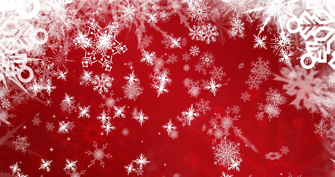 Festive Snowflakes on Red Background for Christmas Design