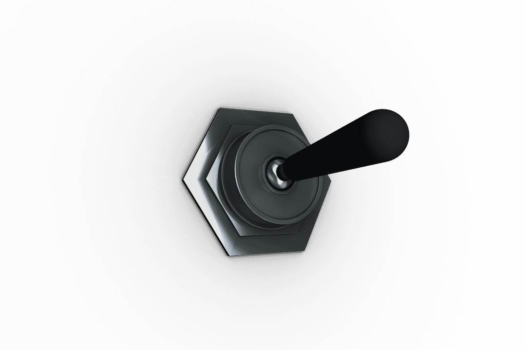 Digital Illustration of Black Lever on Transparent Background