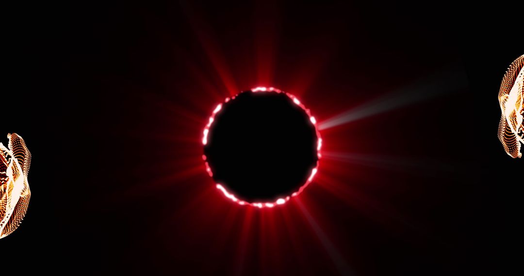 Mystical Red and Gold Orb with Radiating Light