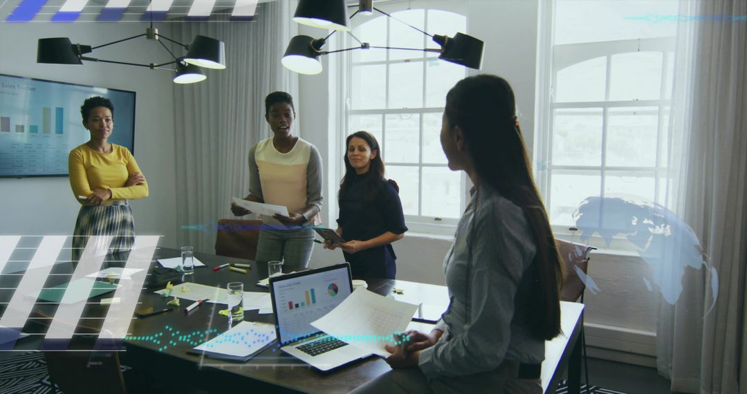 Diverse Team Collaborating During Productive Business Meeting