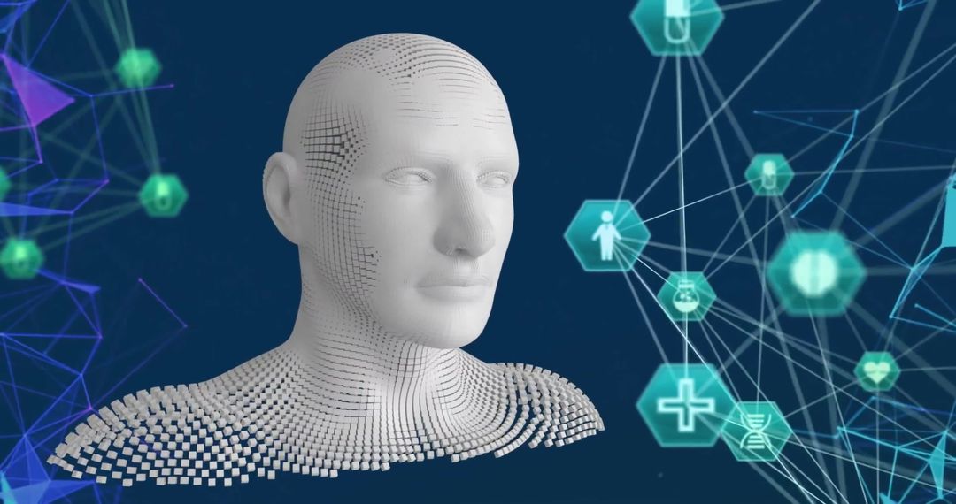 Digital Human Representation with Futuristic Data Icons