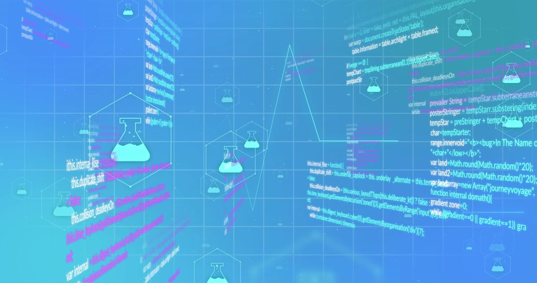 Digital Interface with Medical Data and Technology Icons