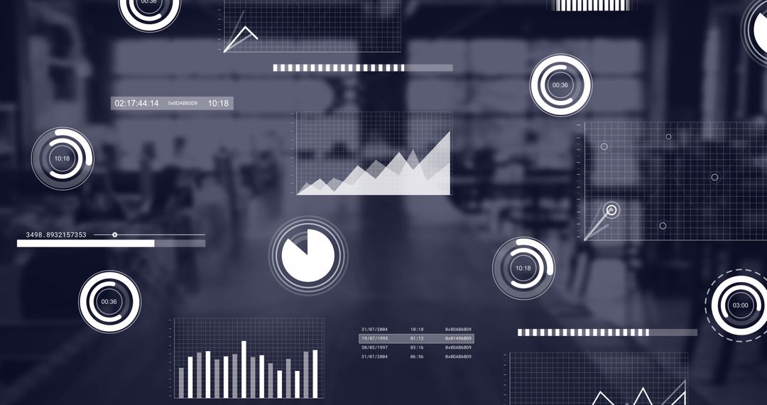 Digital Data Interface Hovering in Modern Office Environment
