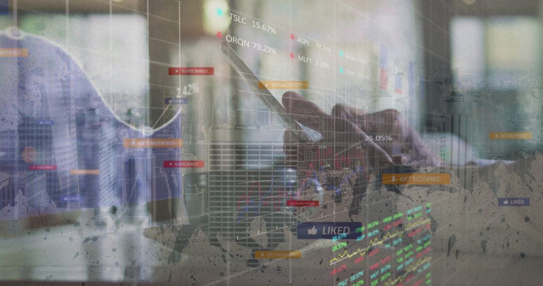 Digital Analysis Concept with Chart and Laptop Overlay