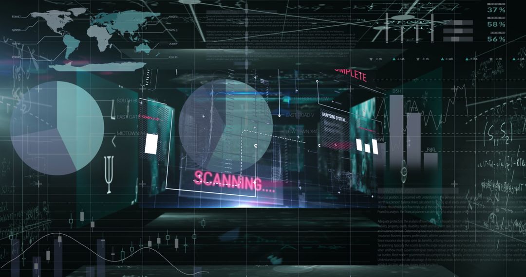 Financial Data Analysis in Futuristic Digital Display