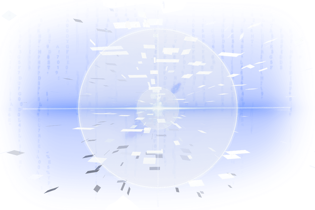 Abstract Transparent Shapes with Digital Burst Effect