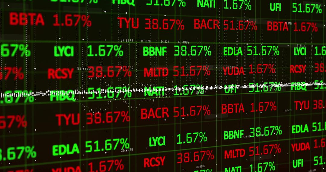 Dynamic Stock Market Graphs with Green and Red Digits