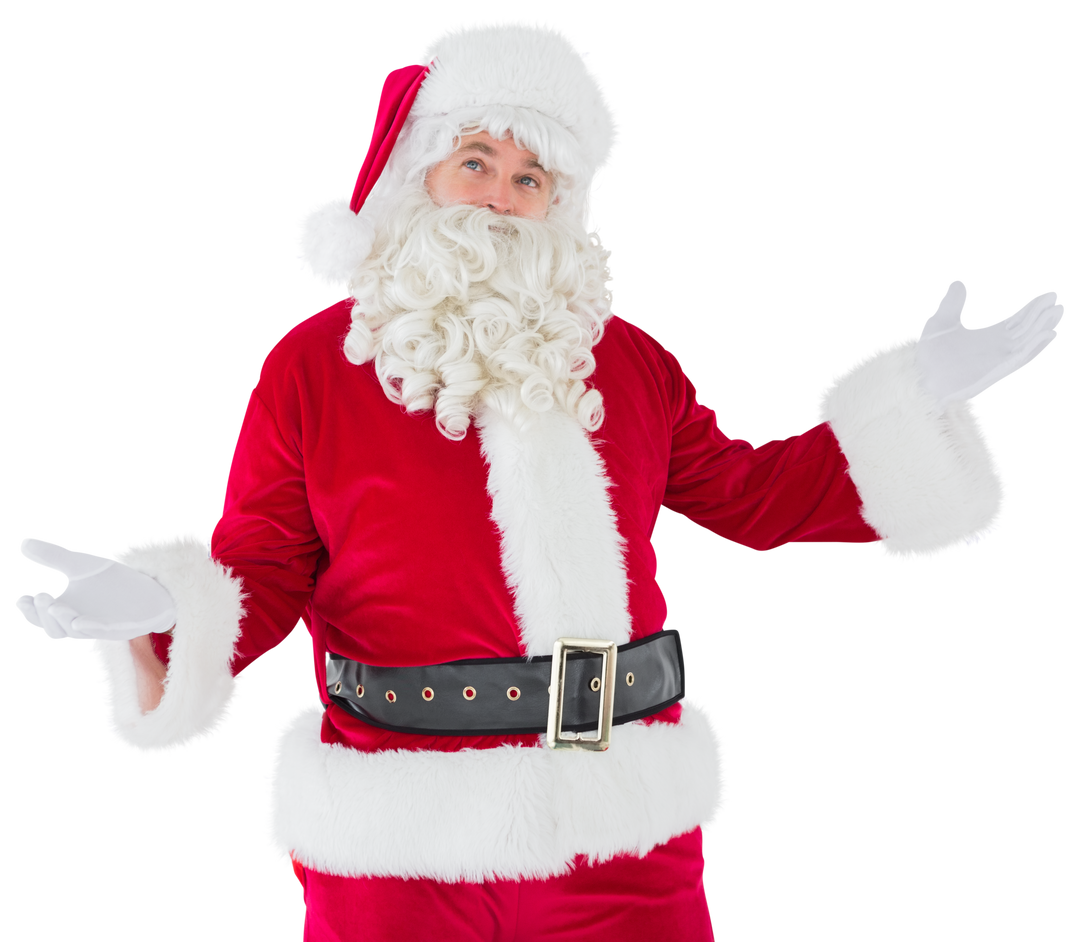 Santa Claus in Traditional Red Costume with Hands Out, Transparent Background - Download Free Stock Images Pikwizard.com